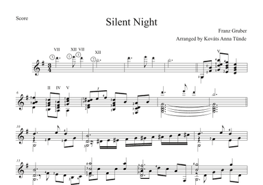 Silent Night (Stille Nacht) for classical guitar (arr. Kovats Anna Tunde)