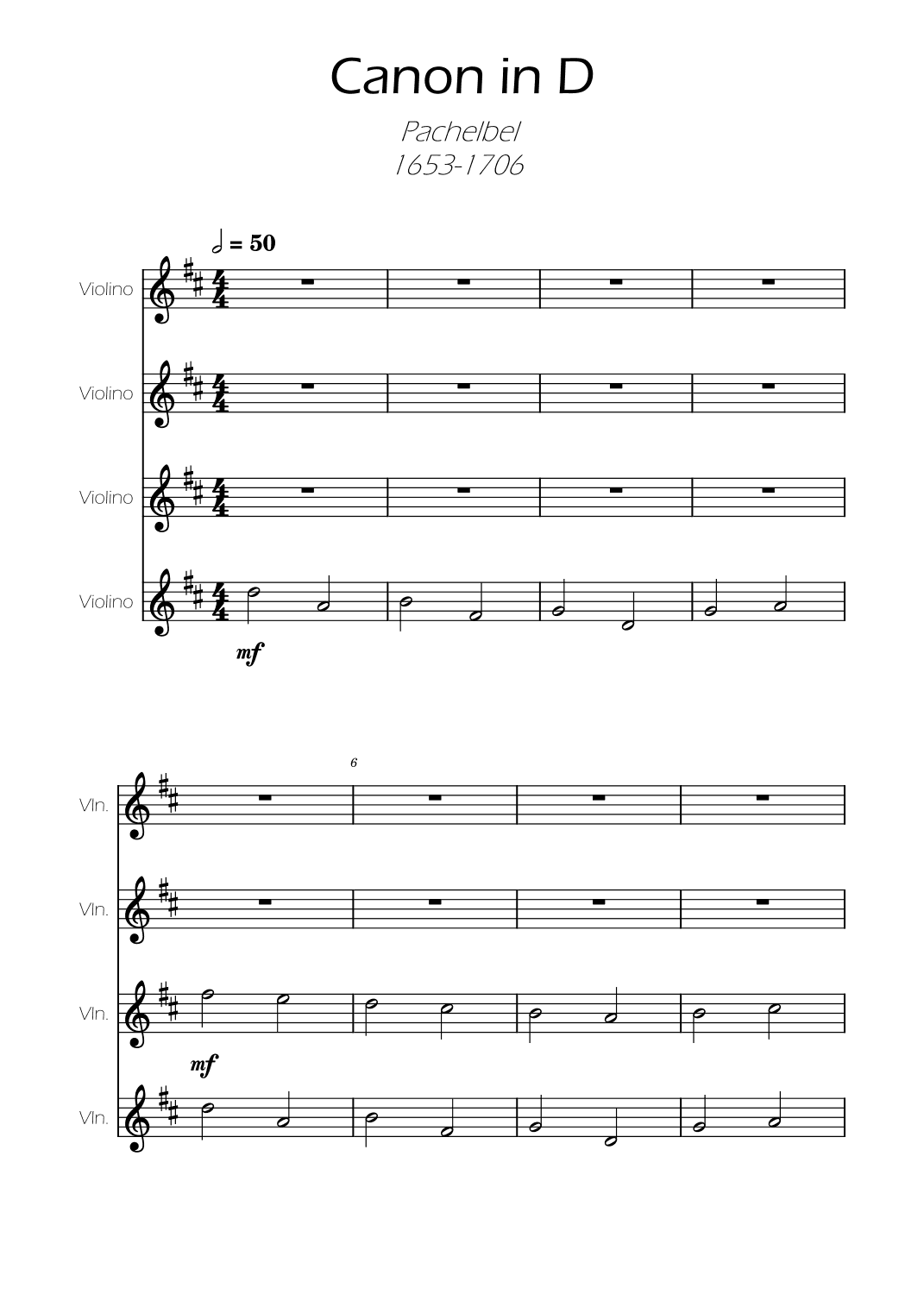 Canon in D - Pachelbel - Violin Quartet (arr. Ygor Nunes)