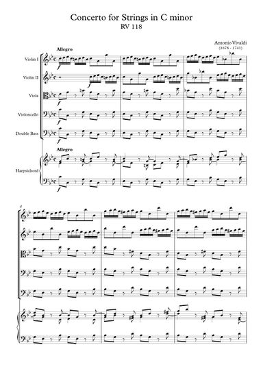 Concerto for Strings in C minor RV 118
