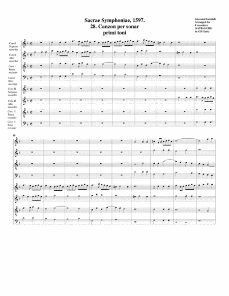 Canzon no.28 a8 (1597) (arrangement for 8 recorders) (arr. Gil Garty)