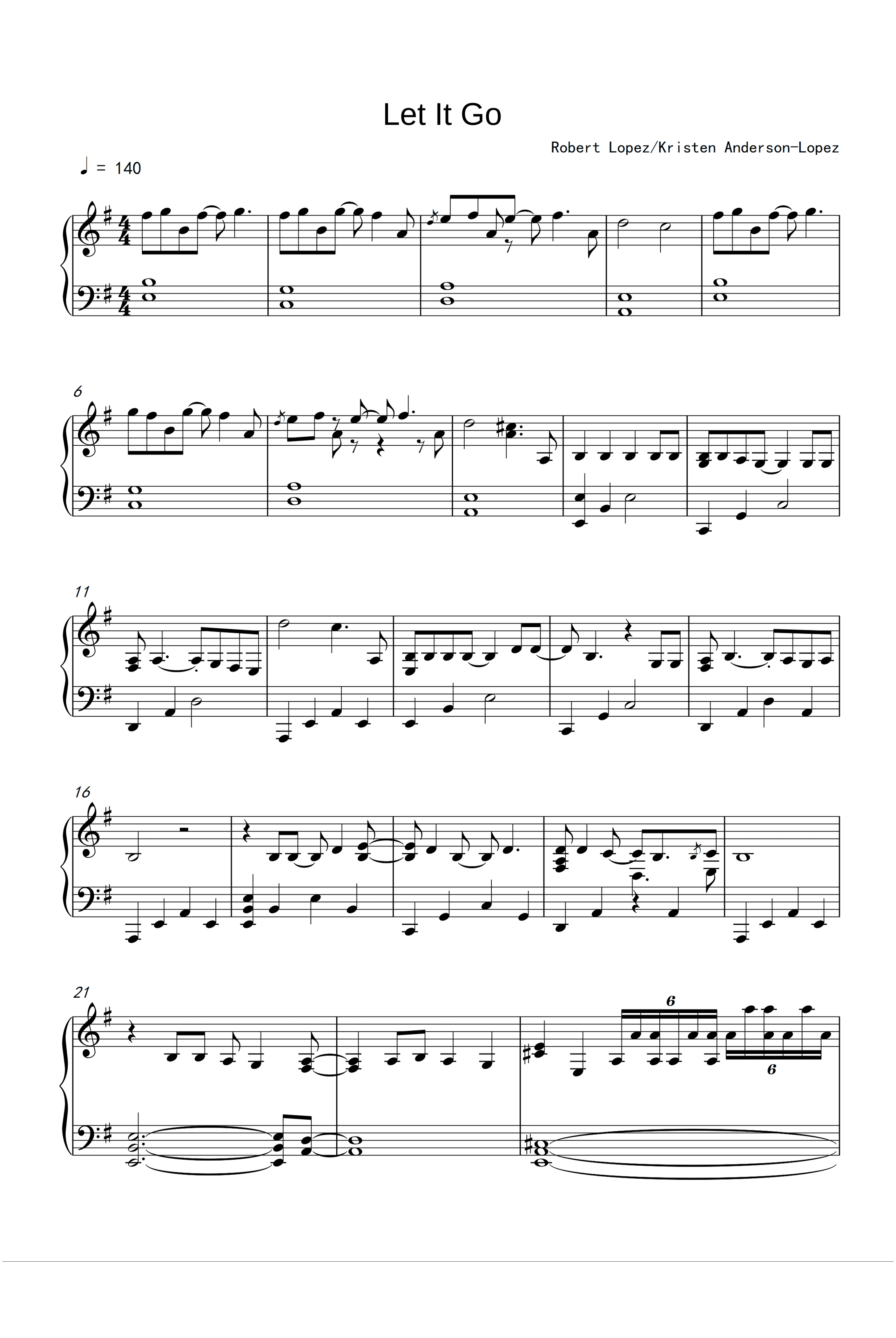 Let It Go (arr. Robert Lopez)
