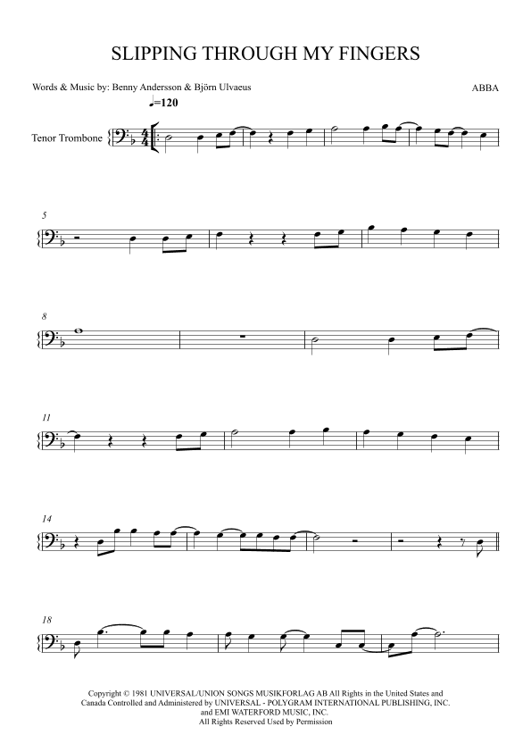 Slipping Through My Fingers (arr. Karen Gueiros)