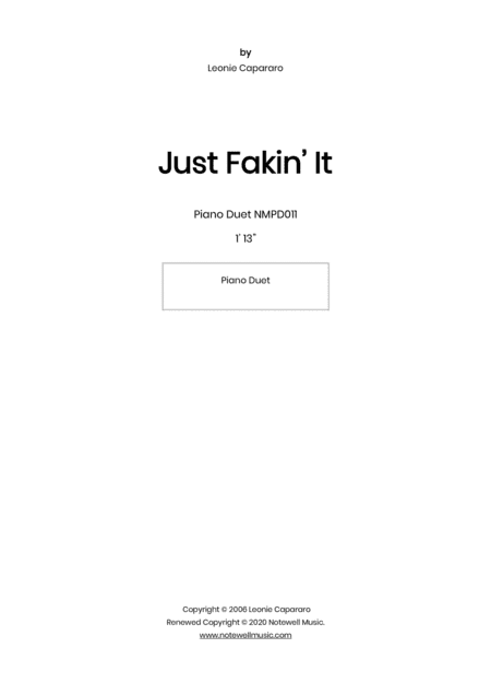 Just Fakin' It (Piano duet)