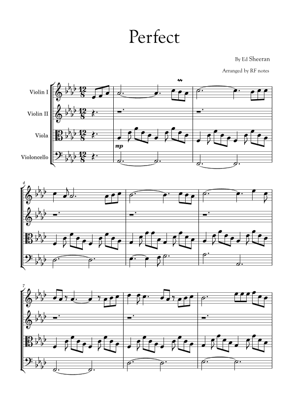 Perfect (arr. RF notes)