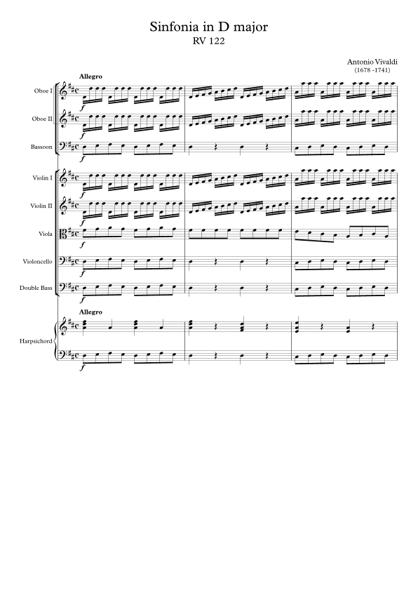 Sinfonia in D major RV 122