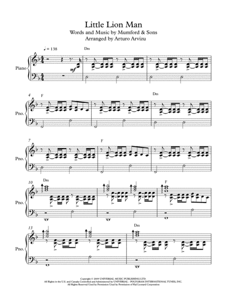 Little Lion Man (arr. Arturo Arvizu)