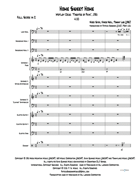 Home Sweet Home (arr. Patrick Sheehan)