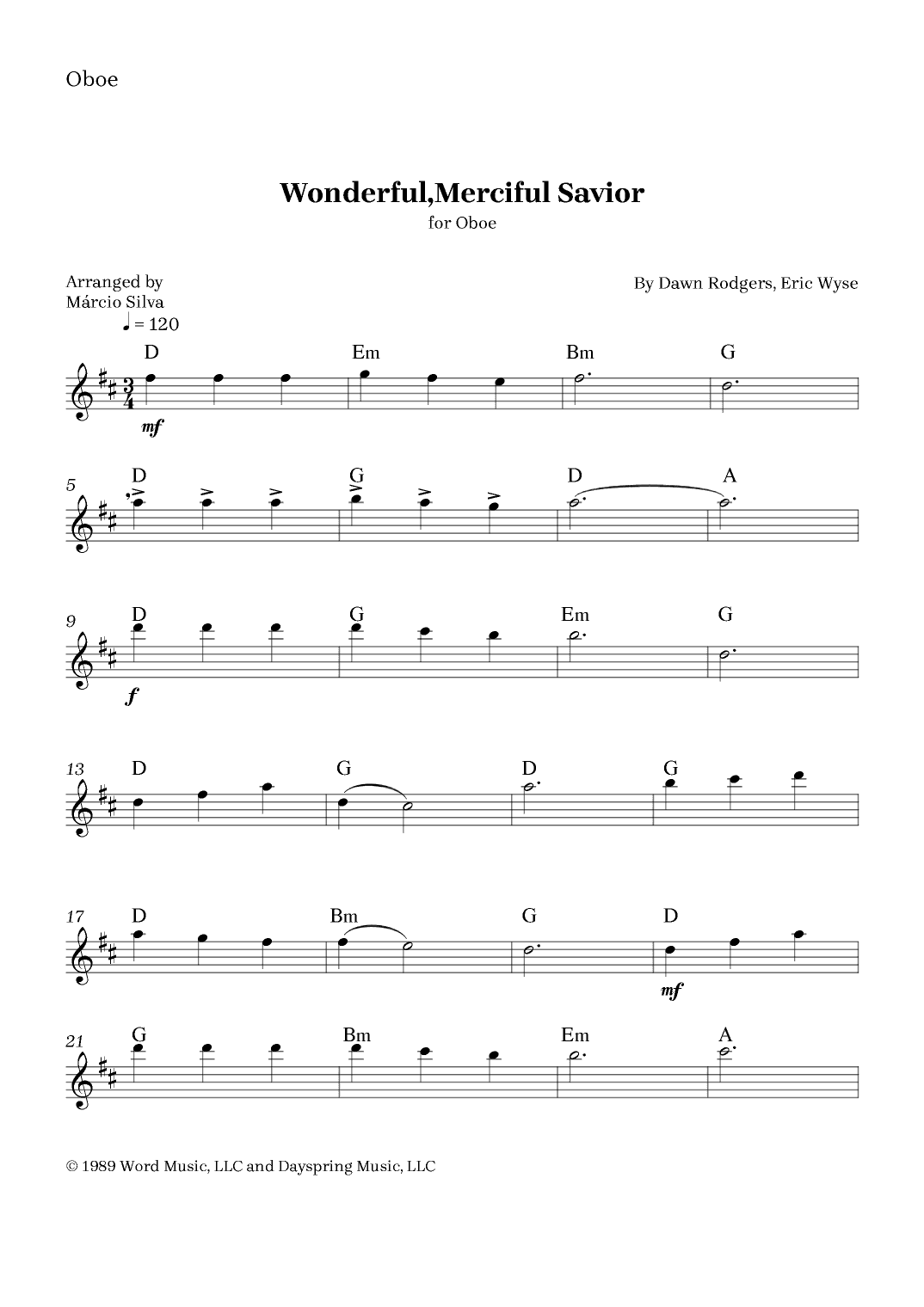 Wonderful, Merciful Savior (arr. Márcio Silva)