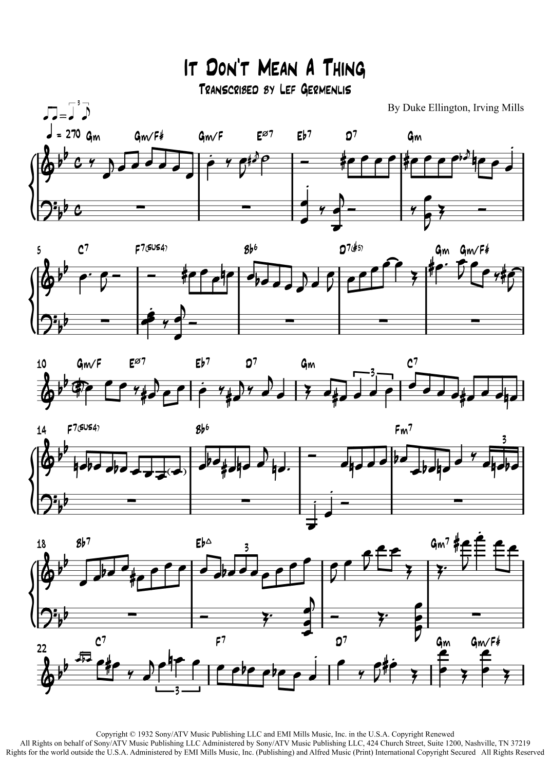 It Don't Mean A Thing (if It Ain't Got That Swing) (arr. Lef Germenlis)