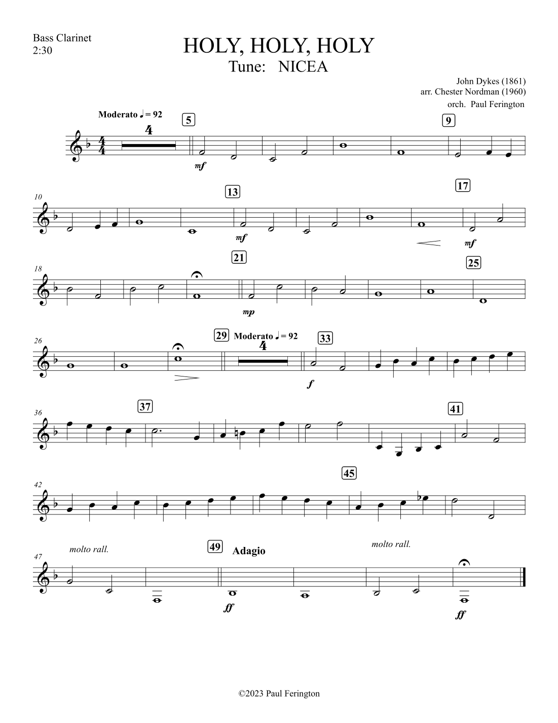 Holy, Holy, Holy (Hymn Tune: NICEA) (arr. orch. Paul Ferington)