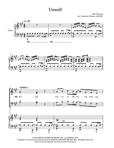 Unwell (arr. Nicholas Palmer, ASCAP)