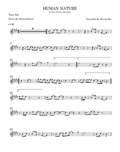 Human Nature (arr. Transcribed By Marcelo Rea)
