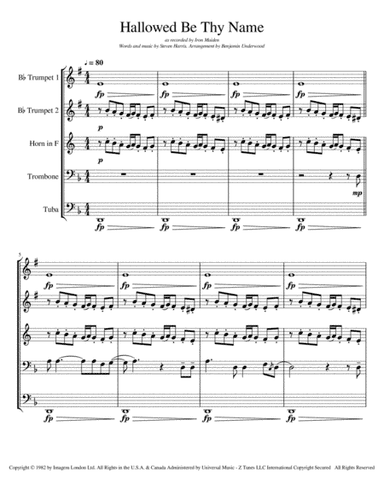 Hallowed Be Thy Name (arr. Benjamin Underwood)