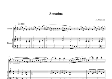 Sonatina (In C Major) - Muzio Clementi (Violin + Piano) (arr. Digital Book Music)