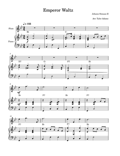 Emperor Waltz (Flute Solo and Piano) (arr. Tyler Adams)