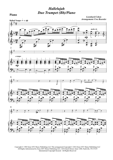 Hallelujah (arr. Uwe Roessler / Rössler / Rassler)