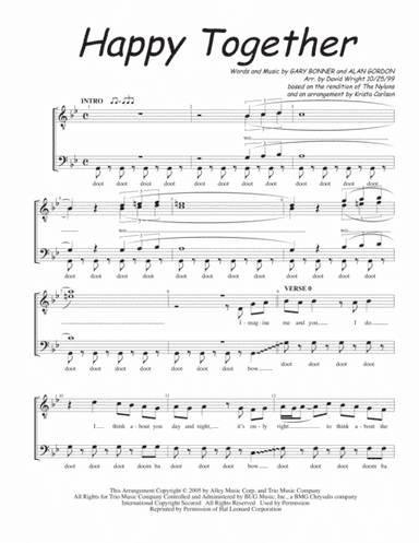 Happy Together (arr. David Wright)