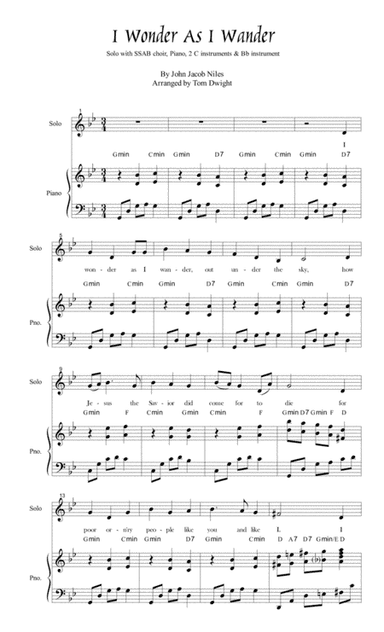 I Wonder As I Wander (arr. Tom Dwight)