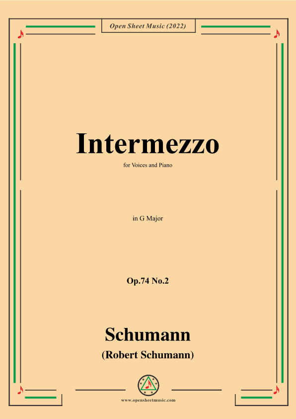 Schumann-Intermezzo,Op.74 No.2,in G Major (arr. OSM Press)