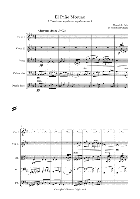 El paño moruno - arr. for string orchestra (arr. Gianmaria Griglio)