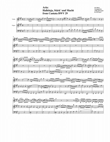Aria: Halleluja, Stärk' und Macht from Cantata BWV 29 (arrangement for violin and organ) (arr. Gil Garty)