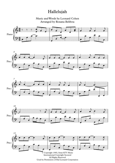 Hallelujah (arr. Roxana Belibou)