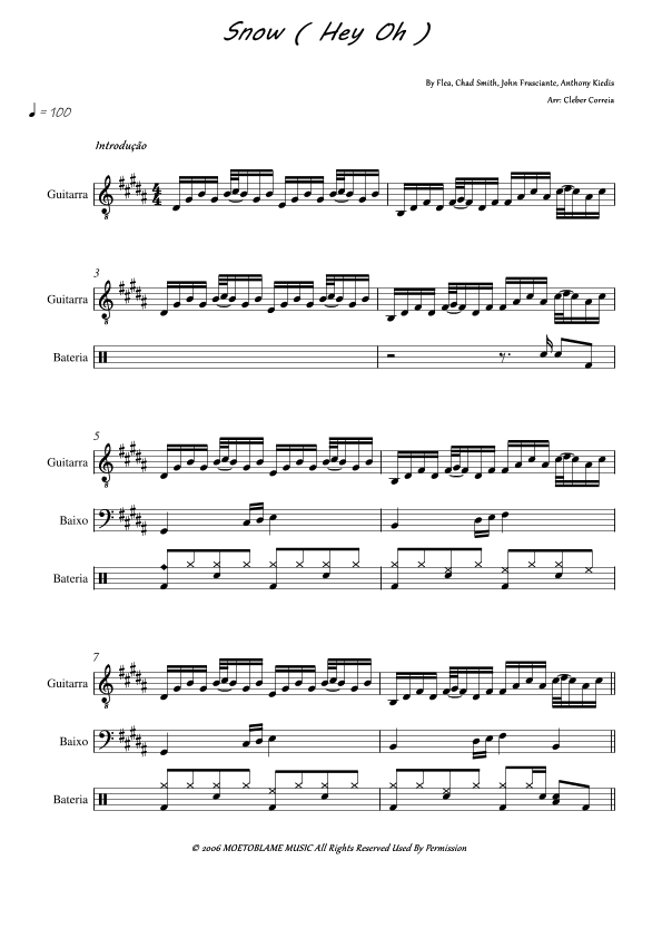 Snow (hey Oh) - Score Only (arr. Cleber Correia)