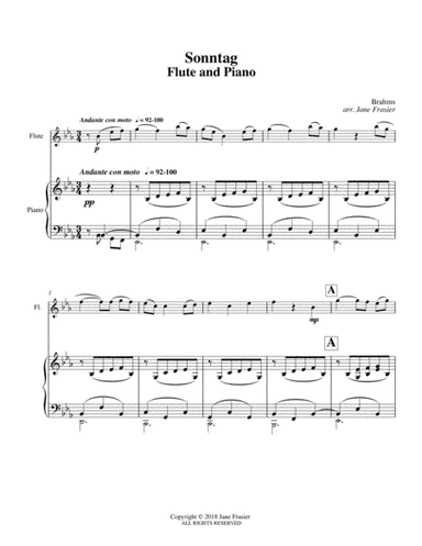 Sonntag (arr. Jane Frasier)