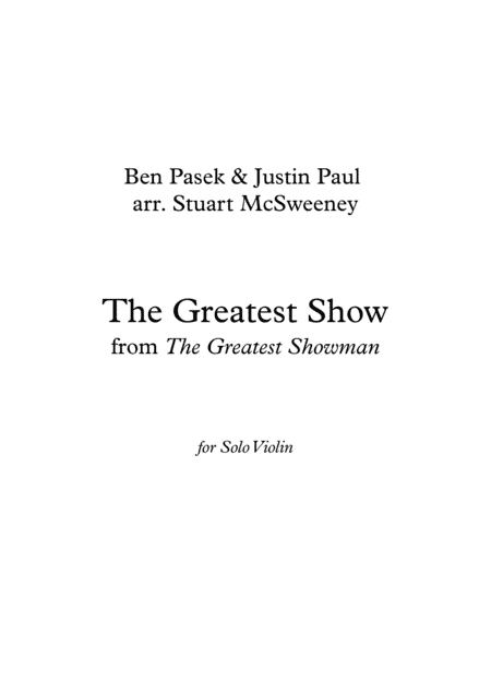 The Greatest Show (arr. Stuart McSweeney)