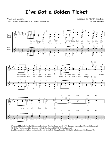 I've Got A Golden Ticket (arr. Kevin Keller)