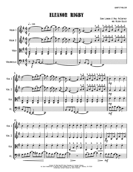 Eleanor Rigby (arr. Alison Gillies)
