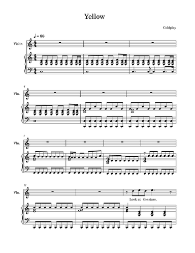 Yellow (arr. Kent De Leon)