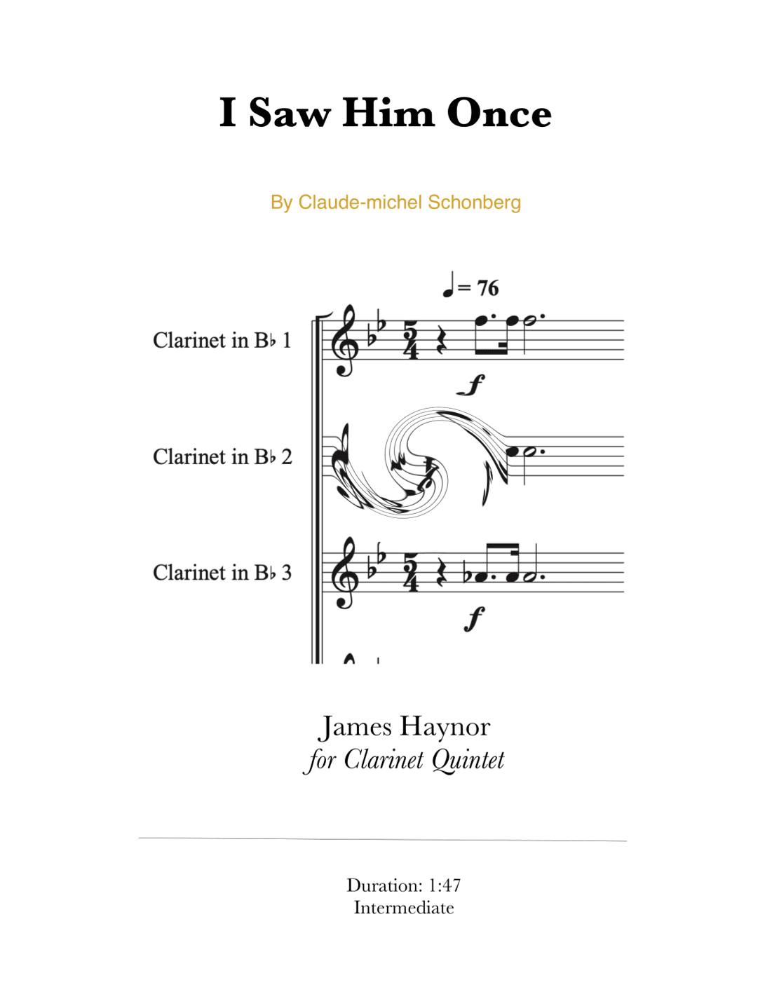 I Saw Him Once (arr. James Haynor)