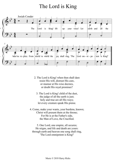 The Lord is King. A new tune to a wonderful old hymn.