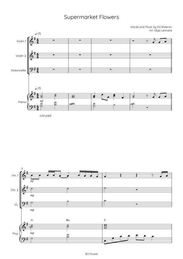 Supermarket Flowers (arr. Olga Leonard)
