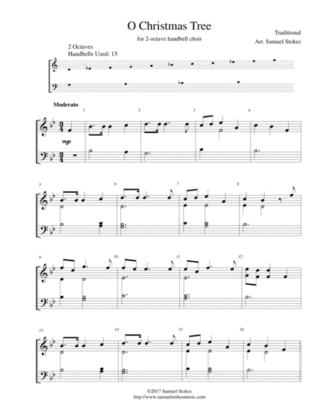 O Christmas Tree - for 2-octave handbell choir (arr. Samuel Stokes)