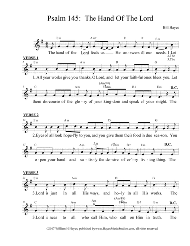 Psalm 145:  The Hand of the Lord