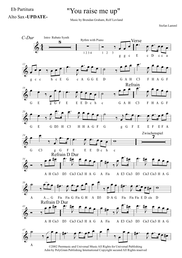You Raise Me Up (arr. Stefan Lamml)