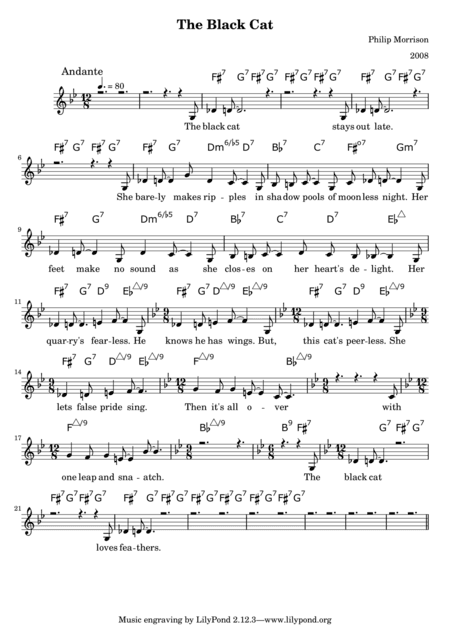 The Black Cat Lead Sheet