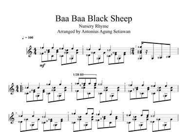 Baa Baa Black Sheep (arr. Antonius Agung Setiawan)
