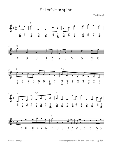 Sailors Hornpipe (arr. songbooks.info)