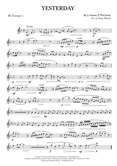 Yesterday (arr. Diego Marani)