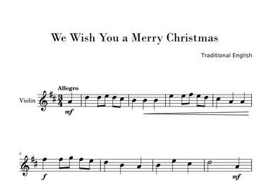 We Wish You a Merry Christmas (Easy Violin Solo) (arr. Gisele Sant'Ana)
