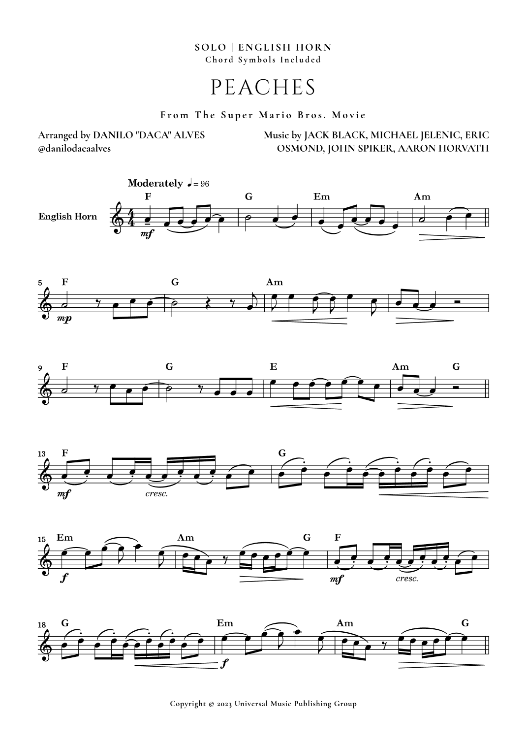 Peaches (arr. Danilo "Daca" Alves)