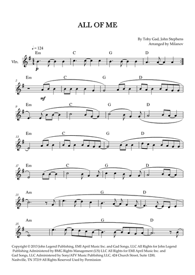 All Of Me (arr. Milanov)