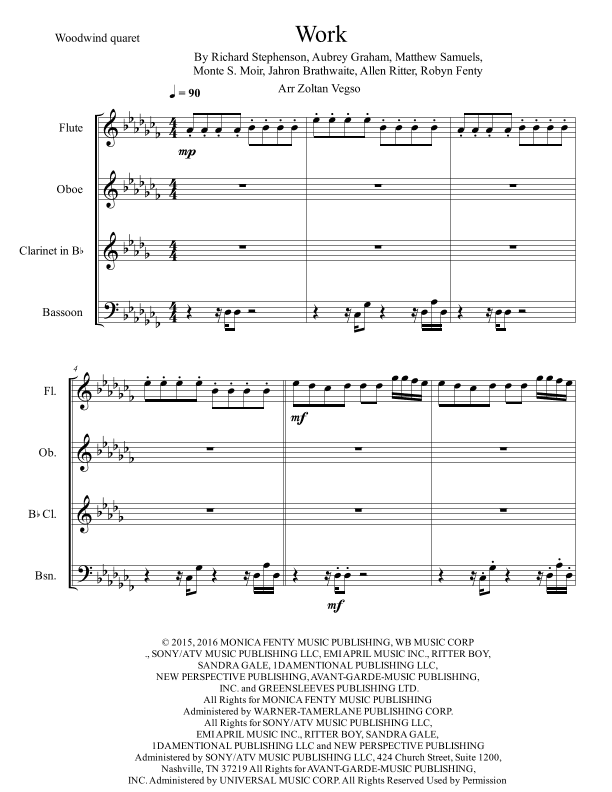 Work (arr. Zoltan Vegso)