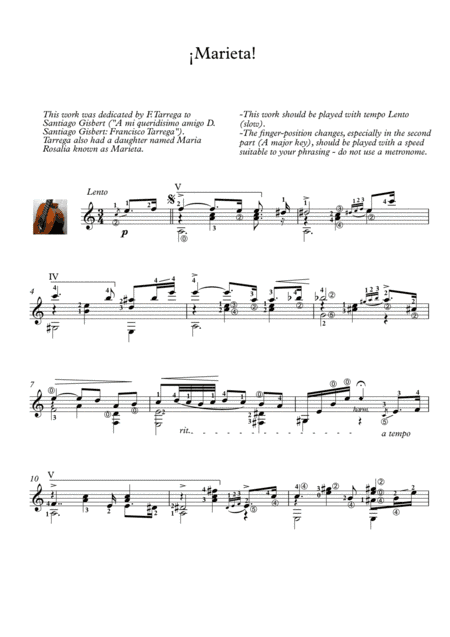 Marieta (arr. PianoSheetNow)