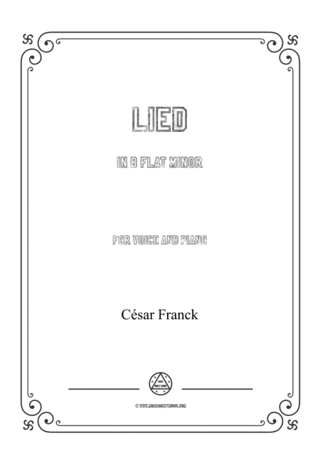 Franck-Lied in b flat minor,for voice and piano (arr. MSM)