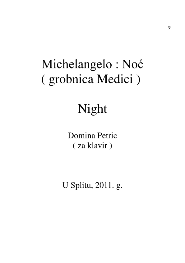 Michelangelo, Capella Medici: Night