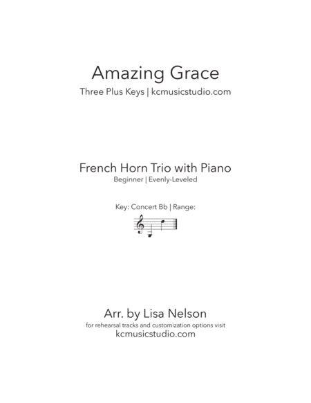 Amazing Grace - French Horn Trio with Piano Accompaniment (arr. Lisa Nelson)
